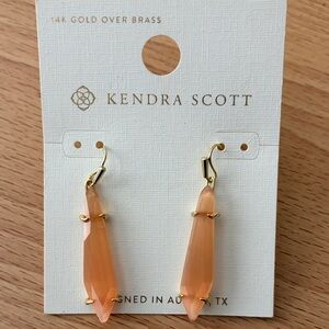 Kendra Scott Gold and Coral Earrings
